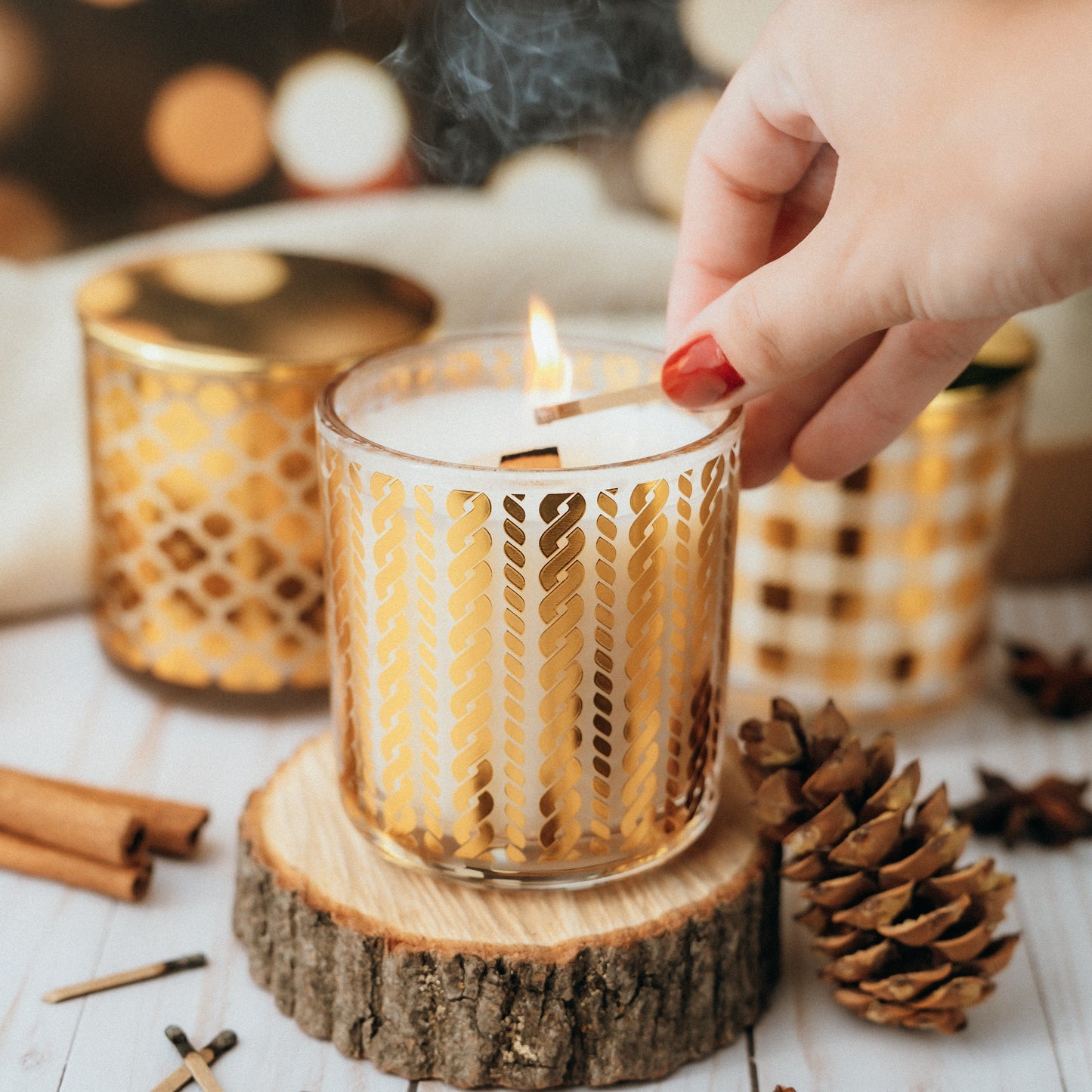 Winter Candle | Luxury Crackling Wick Candle | 8 oz Wood Wick Candle